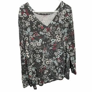 Lane Bryant floral top 3/4 sleeve Size 14/16